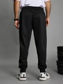 Gym Rark Pantalones deportivos casuales con estampado simple, tipo novio - Negro - Ver 8