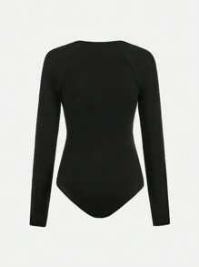 SHEIN Girlism 少女圆领简约学院风运动灯笼裤实用休闲长袖连体裤街头迷彩慢跑裤两件套，绿色/黑色