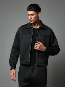 SUMWON Kurtka sportowa z neoprenu Premium Performance Athletic Zip Up Zima Jesień Wiosna Track Trening Trening Odzież wierzchnia Warstwa kołnierza