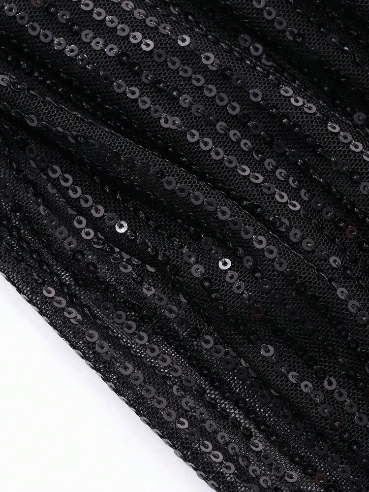 Women Sequin Mini Backless Cocktail Dress, Suitable For New Year Party, Back To School Party Women,Fall Clothes Homecoming Dresses Long Sleeve Dress Prom Dress Valentines Carnival
