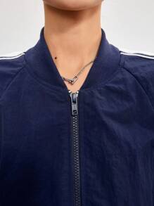 EastFlair Women Color Block Patchwork Regular Casual Jacket, Autumn - Blue - View 9