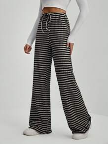 SHEIN Tall Women's Striped & Printed Casual Holiday Style Long Pants