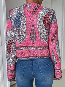 Chiquease Winter Clothes Christmas Womenclothes Casual Paisley Print Padded Thermal Winter Clothes Women Padded Coat
