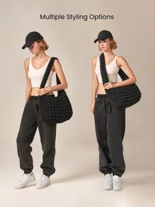 GLOWMODE Quilted Water-Resistant Carryall Shoulder Bag