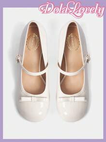 Dola Lovely Tacones altos con puntera redonda, decorados con moño y en unicolor, ideales para uso diario y salidas nocturnas, perfectos para Año Nuevo, Día de San Valentín y otras festividades