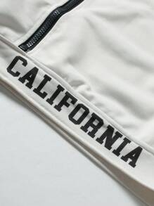 PAVTROS Manfinity Streetrush Men's Letter Print Splice Biker Bomber Jacket Long Sleeve Outerwear, Autumn Going Out Fashion Graphic Color Block Jacket, For Friends, Husband, Boyfriend Gifts, For Fall