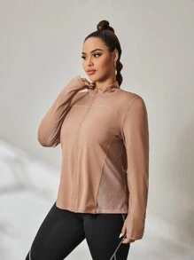 Easithlete Women's Plus Size Outdoor Running Sports Jacket