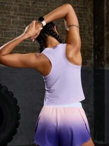 Easithlete Women's Solid Racerback Sports Tank Top - Purple - View 3