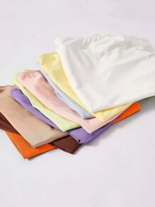 SHEIN BASICS Áo ống bó màu trơn đa năng giản dị - trái cam - Xem 5