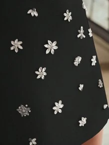 MOTF PREMIUM SOLID RHINESTONE DETAIL SKIRT - Black - View 7
