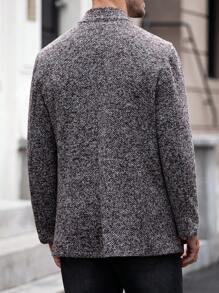 Manfinity Homme Men's Casual Single-Breasted Stand Collar Jacket For Autumn