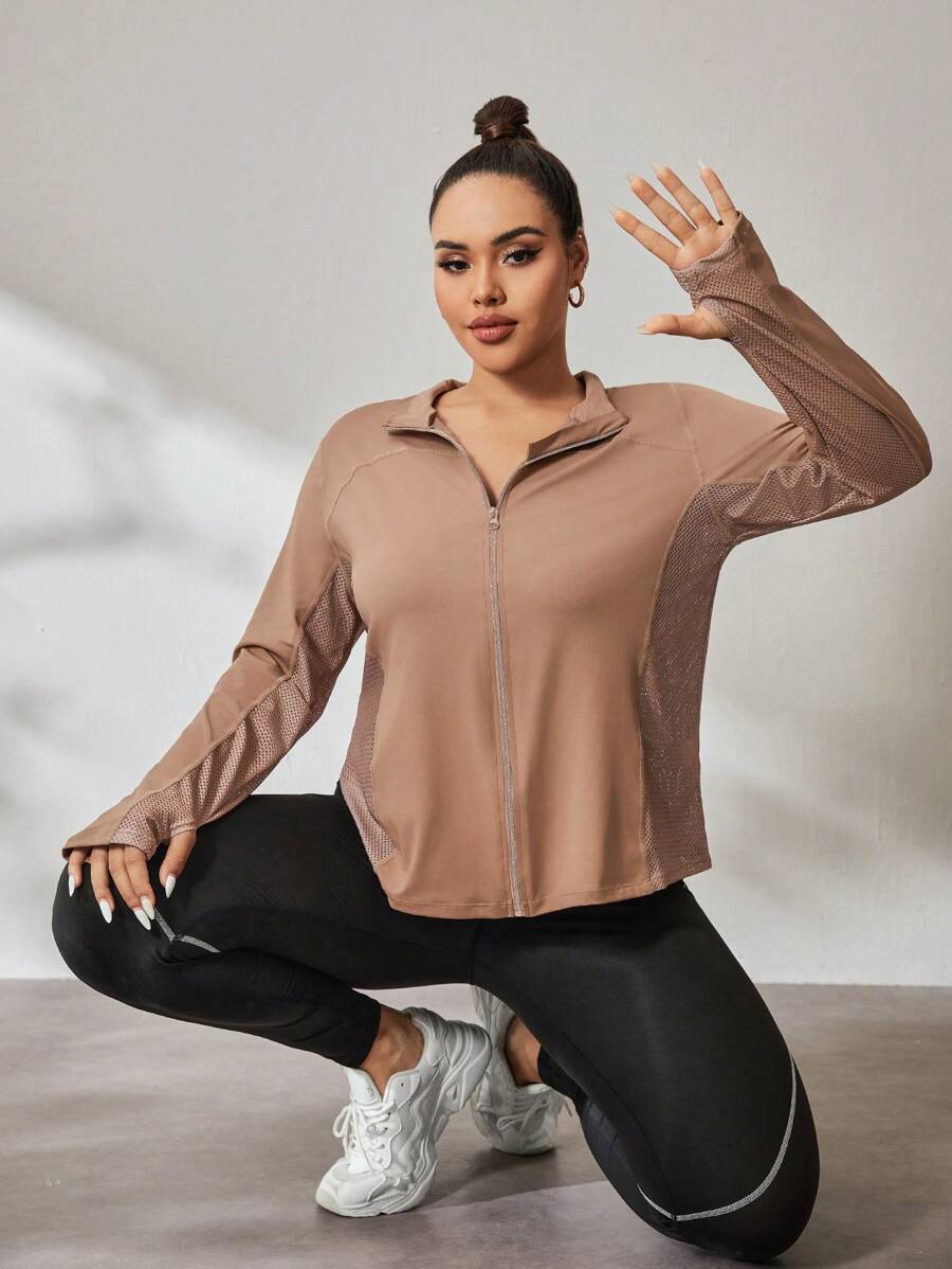 Easithlete Women's Plus Size Outdoor Running Sports Jacket