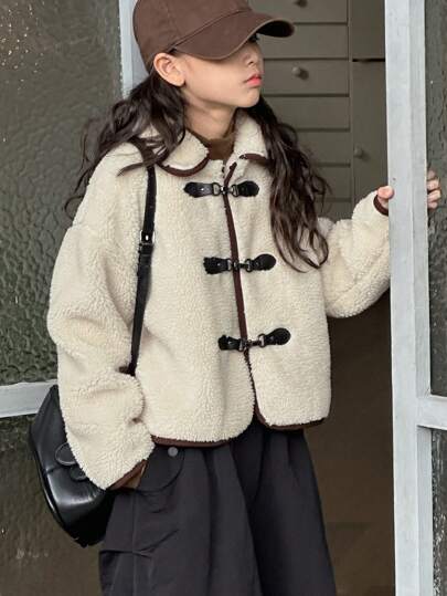 Dazy Kids 秋冬款 Tween Girl 休闲毛绒夹克