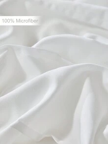 2/3 件褶皱涤纶羽绒被套，白色简约时尚涤纶床上用品套装适合所有季节（1 个羽绒被套 + 1/2 个枕套（S）） - 白色 - 查看 8