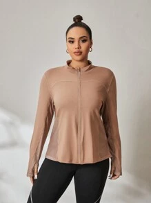 Easithlete Women's Plus Size Outdoor Running Sports Jacket