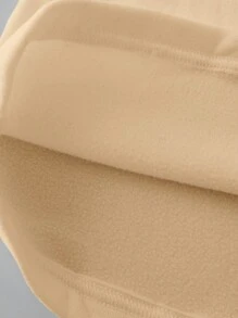 SHEIN BASICS 女士休闲纯色针织圆领长袖修身 T 恤，升级保暖面料，保暖内衬，不臃肿，修身弹力内衣 T 恤，适合秋冬季 - 杏色 - 查看 8