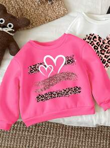 SHEIN Leap Crew 3pcs/Set Baby Girl Thickened Thermal Lined Long Sleeve Sweatshirt, Suitable For Autumn And Winter - Multicolor - View 3