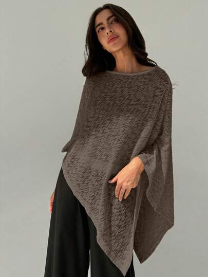 Aloruh 优雅不对称下摆宽松罩衫，百搭夏季休闲海滩度假浪漫婚礼季情人节上衣