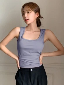 DAZY Versatile Camisole With Padded Straps, Suitable For Four Seasons As Base Layer Summer, Workout - Purple - View 3