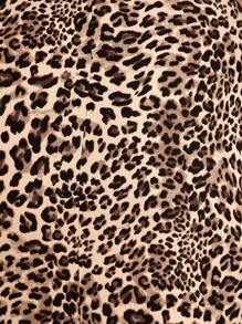 SHEIN BAE Plus Size Fall Elegant Sexy Sweet Woman Brown Leopard Print Full Pattern Print Drawstring Pleated High Slit Fishtail Midi Skirt Street Skirt Commuter Skirt Hollowed Costumes Thanksgiving Women Outfit Sexy Women Outfits Long Women Skirts