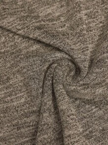 EMERY ROSE Women Casual V-Neck Long Sleeve T-Shirt With Contrast Leopard Trim, Spring/Autumn - Apricot - View 6