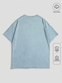 ROMWE MEN Street Life 男士时尚夏季印花短袖 T 恤，学校