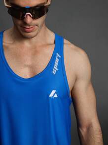 Manfinity Sport Corelite 男友风男士夏季休闲字母印花透气运动上衣