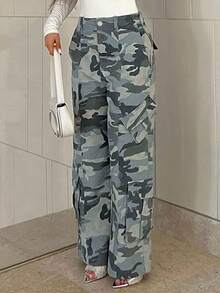 Pantalones casuales verde militar para uso diario y de trayecto - Verde militar - Ver 1