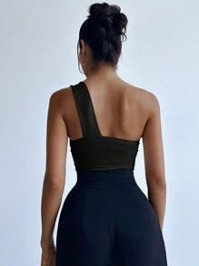 Firerie Plus Size Elegant Bow Decor Sleeveless Bodysuit Spring To Summer - Black - View 10