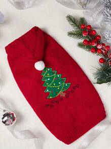 PETSIN Christmas Red Christmas Tree Cute & Warm Pet Sweater - Red - View 2