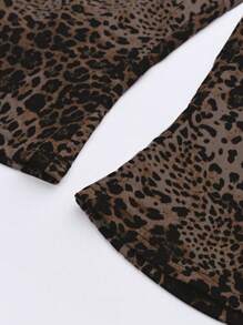 EgrlEra 1 件女式动物印花压缩七分裤，透气休闲豹纹骑行短裤，时尚单品，七分紧身裤（图案随机） - 彩色 - 查看 4