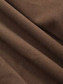 DAZY 1pc Women Solid Color Fishtail Hem Skirt, Elegant - Brown - View 9