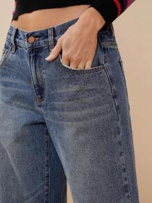 WESTFADE Premium Denim Mid Rise 97% Cotton Straight Leg Jeans