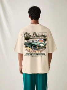 Manfinity Hypemode Deep Khaki Oversized Short Sleeve T-Shirt For Men - Khaki - View 5