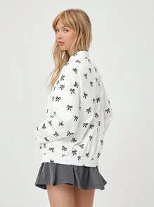 SHEIN EZwear Casual Off-The-Shoulder Zip-Up PU Leather Jacket - White - View 5