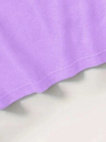 Manfinity Campus Court Aesthetic Post--Men's Casual Colorblock Patchwork Numeral Print Pullover Sweatshirt, Autumn - Mauve Purple - View 3