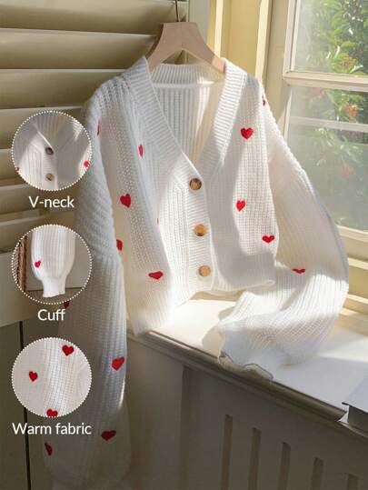 Women's Loose Fit Drop Shoulder Long Sleeve Cardigan, Casual, Autumn/Winter