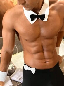 DrisQ 3pcs Fancy Dress Costume Set For Men: Bowknot , Collar, Cuffs Bow Tie