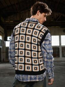 Manfinity VCAY Gilet casual e morbido senza maniche in maglia alla moda, adatto per l'autunno e l'inverno, da uomo