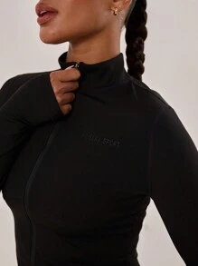 Musera Sport 短款拉链运动夹克，适合板式网球、网球、匹克球和健身房运动。 - 黑色 - 查看 6