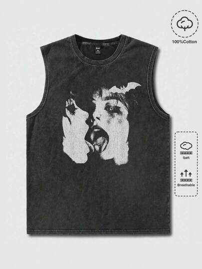 Goth Camiseta sin mangas gráfica para hombre