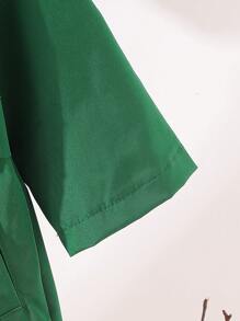 Toddler Infant Baby Boys Clothes Loose Fit Men's Letter Patched Half Button Hooded Jacket