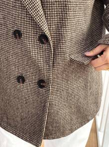 SHEIN Essnce Plus-Size Women's Blazer, Blazer, Coat,Professional Clothes,Women Outfits Women Cardigan Sweater Brown Top Spring - Brown - View 7