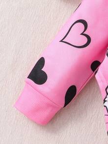 SHEIN Bộ 2 chiếc/Bộ Áo hoodie len họa tiết mèo dễ thương cho bé gái và quần dài len bó sát - Nhiều màu - Xem 9