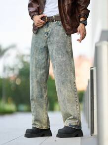 Manfinity Hypemode Jeans casual da uomo, gamba dritta, ampi