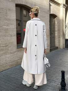 EURMUSE Premium Quality, Waterproof Feature, Button Sleeve Detailed Coat - Beige - View 1