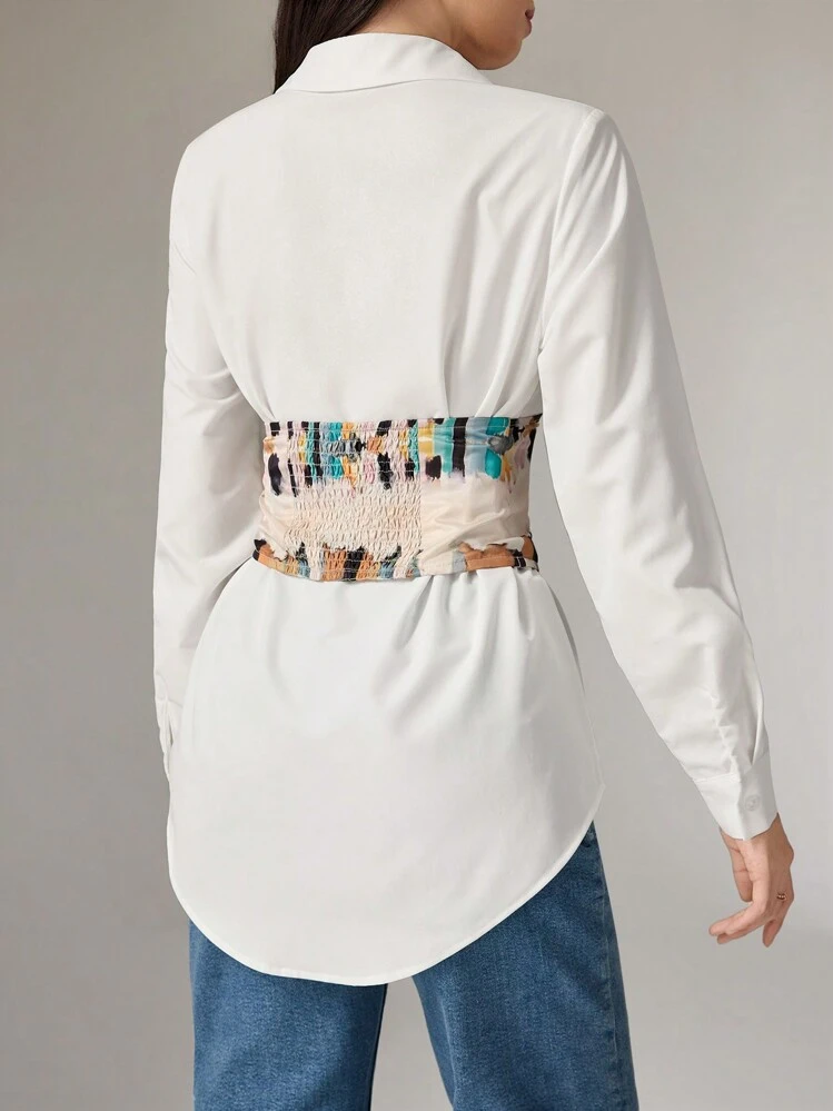 Mulvari Women's Elegant Long Sleeve Single Button Up Shirt For Commuting, Autumn - Multicolor - View 6