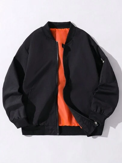 Tween Boy Fashion Loose Outdoor Sports Bomber Jacket, Autumn/Winter