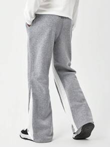 SHEIN Teenage Boys Fashionable Patchwork Loose Straight Sweatpants