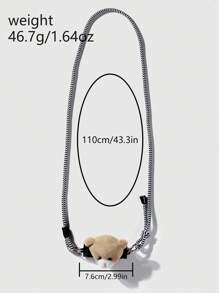 ROMWE Kawaii 1 pieza Correa de teléfono desmontable con oso de peluche de dibujos animados lindo y cereza bicolor, correa de hombro cruzada para mujeres, niñas, estudiantes, uso diario, regalo de vacaciones